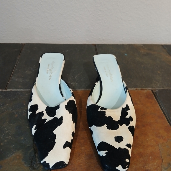 Bloomingdale Women's Mules 4.5 Cow Print Italy - Picture 3 of 13